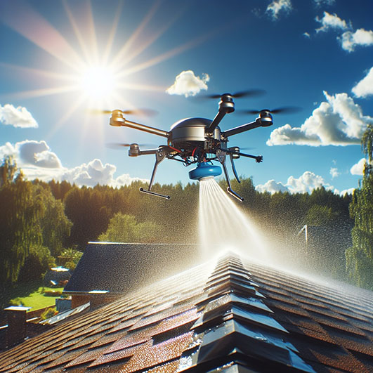 Drone pour nettoyage de toit Hazebrouck